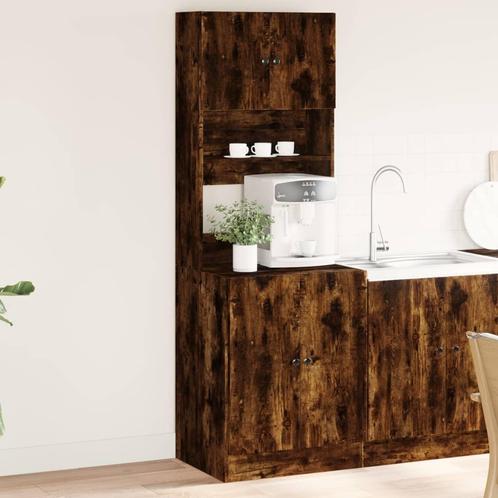 vidaXL Keukenkast 60x50x180 cm bewerkt hout gerookt, Huis en Inrichting, Kasten | Overige, Nieuw, Verzenden