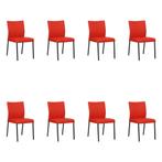 Set van 8 Leren eetkamerstoelen Basic - Toledo Ferrari, Ophalen of Verzenden