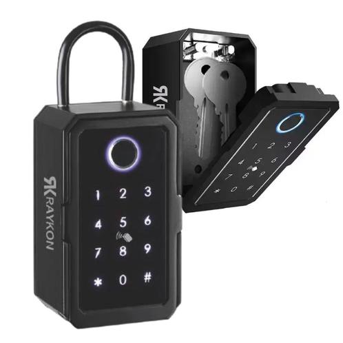 Raykon Bluetooth Sleutelkluis met Vingerafdruk Thuiszorg, Huis en Inrichting, Deurbellen, Draadloos, Nieuw, Compatibel met smartphone