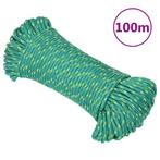 vidaXL Boottouw 5 mm 100 m polypropyleen groen, Verzenden, Nieuw