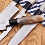 Keukenmes - Kitchen knife set - Leren tas inbegrepen - Hars,