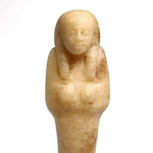 Oude Egypte, Nieuwe rijk Albast Shabti, Verzamelen, Mineralen en Fossielen