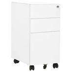 vidaXL Ladeblok verrijdbaar 39x45x59 cm staal wit, Huis en Inrichting, Verzenden, Nieuw