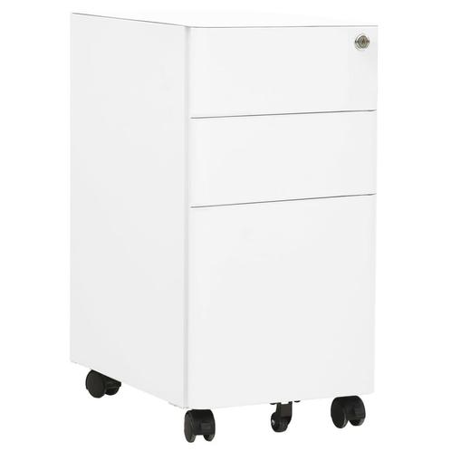 vidaXL Ladeblok verrijdbaar 39x45x59 cm staal wit, Huis en Inrichting, Kasten | Overige, Nieuw, Verzenden