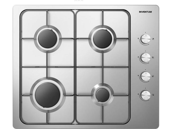 Inventum IKG6011RVS - Inbouw gaskookplaat - 4 kookzones met, Elektronische apparatuur, Fornuizen, Zo goed als nieuw, Verzenden