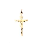 Roségouden hanger van een kruis met corpus, Handtassen en Accessoires, Ophalen of Verzenden, Gebruikt, Goud, Overige merken