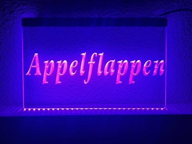 Appelflappen appel flappen neon bord lamp LED verlichting re, Huis en Inrichting, Lampen | Overige, Nieuw, Verzenden