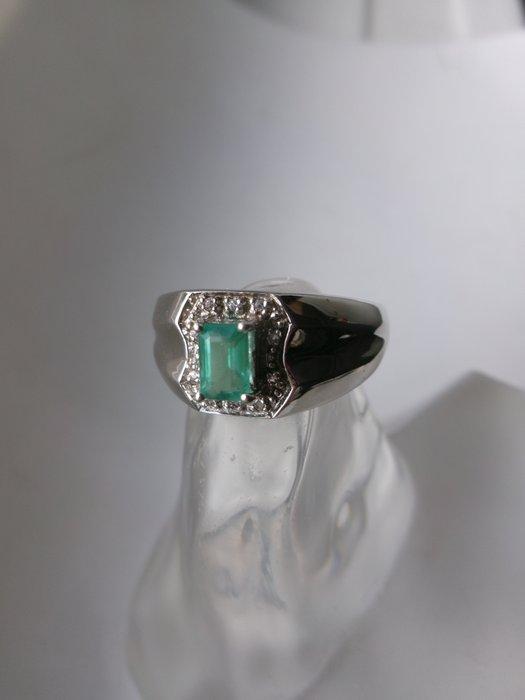 Zilver, Smaragd - Ring - Art Deco-stijl, Antiek en Kunst, Kunst | Designobjecten