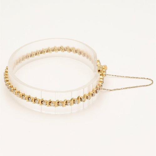 Bracelet - 14 carats Or jaune Diamant (Naturelle), Handtassen en Accessoires, Antieke sieraden