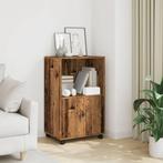 vidaXL Rolkast 55x40x91 cm bewerkt hout oud houtkleurig, Huis en Inrichting, Kasten | Dressoirs, Verzenden, Nieuw