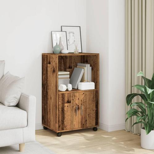 vidaXL Rolkast 55x40x91 cm bewerkt hout oud houtkleurig, Huis en Inrichting, Kasten | Dressoirs, Nieuw, Verzenden