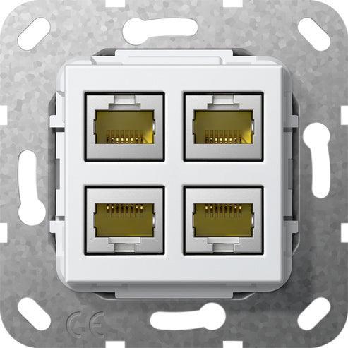 Gira 4-Port Cat 6A RJ45 Prise Modulaire Unité De Base 10GB -, Doe-het-zelf en Bouw, Elektriciteit en Kabels, Verzenden