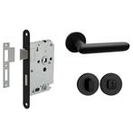 Deurbeslag set met WC-slot en deurklink Rinnovo zwart gev..., Doe-het-zelf en Bouw, Hang- en Sluitwerk, Ophalen of Verzenden, Nieuw