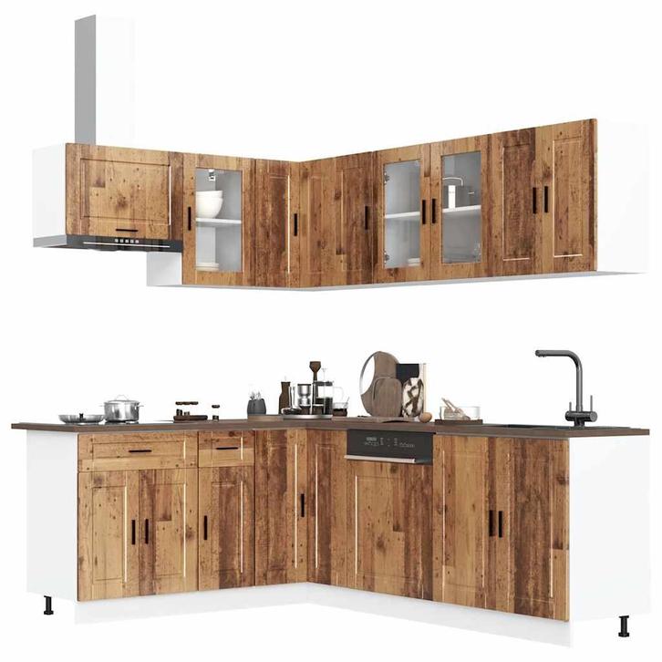 vidaXL 11-delige Keukenkastenset Porto bewerkt hout oud, Huis en Inrichting, Kasten | Overige, Nieuw, Verzenden