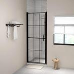 vidaXL Porte de douche verre trempé 91x195 cm noir, Verzenden, Neuf