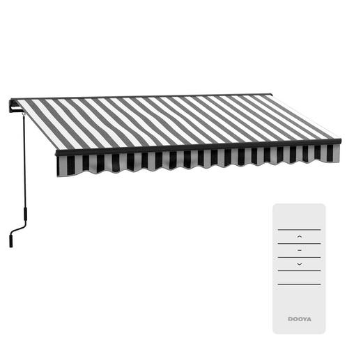 TRUUSK Elektrisch Knikarm Zonnescherm 395 x 250 cm - UV-besc, Caravans en Kamperen, Voortenten en Luifels, Verzenden