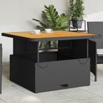 vidaXL Tuintafel 110x110x71 cm poly rattan en massief, Tuin en Terras, Tuintafels, Verzenden, Nieuw