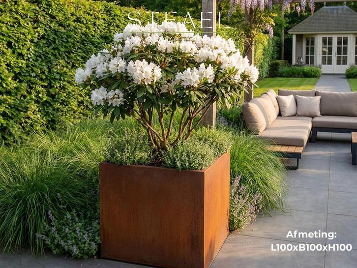 Cortenstaal plantenbak - bloembak vierkant - 100 x 100 x 100, Jardin & Terrasse, Bacs à fleurs & Jardinières, Envoi