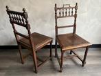 Stoel (2) - Eik - Gedecoreerde zittingen, Antiek en Kunst
