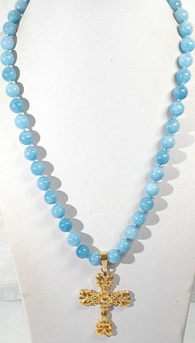 Aguamarine Naturelle et CRUZ BARROCA - Fermoir en argent 925, Antiek en Kunst, Antiek | Boeken en Manuscripten