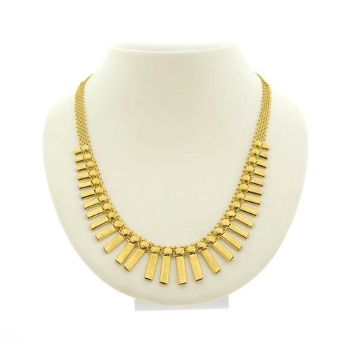 Gouden Cleopatra collier | 45,5 cm (schakelketting), Bijoux, Sacs & Beauté, Colliers, Enlèvement ou Envoi