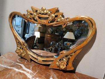 Miroir mural - Bois doré, Antiquités & Art
