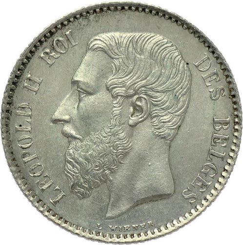 Belgique. Léopold II. 1 Franc 1881 FR - mintage: 119.484 ex., Postzegels en Munten, Munten | Nederland