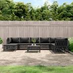 vidaXL 9-delige Loungeset met kussens staal antracietkleurig, Tuin en Terras, Tuinsets en Loungesets, Verzenden, Nieuw, Loungeset