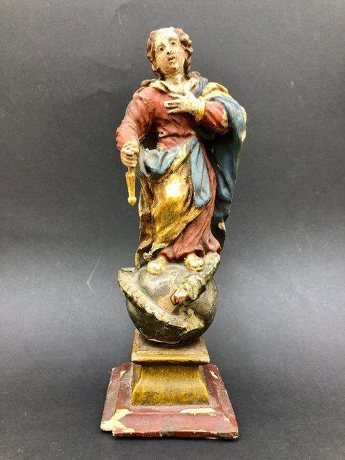 Sculpture, Vierge - XVIIIe siècle - 23 cm - Tilleul, Antiek en Kunst, Kunst | Niet-Westerse kunst