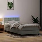 vidaXL Boxspring met matras en LED fluweel lichtgrijs 90x210, Verzenden, Nieuw