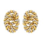 Boucles doreilles - 18 carats Or blanc, Or jaune - torchon, Nieuw
