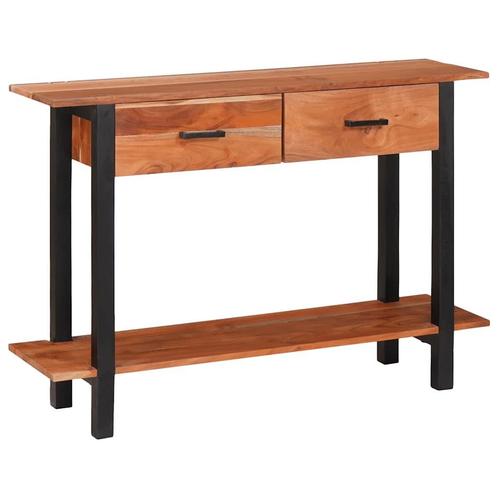vidaXL Wandtafel met lade Bruin 110 x 30 x 75 cm Massief, Huis en Inrichting, Tafels | Bijzettafels, Nieuw, Verzenden