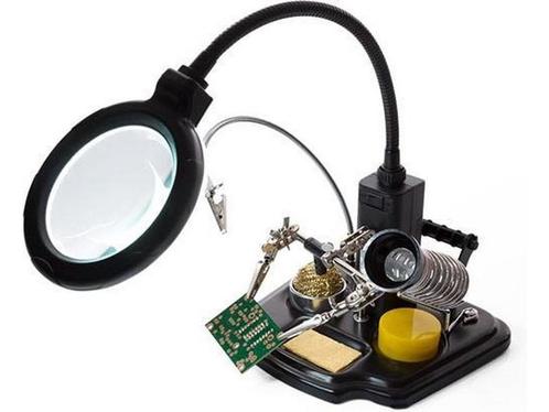 Velleman Multifunctionele derde hand met vergrootglas en, Huis en Inrichting, Lampen | Losse lampen, Nieuw, Verzenden