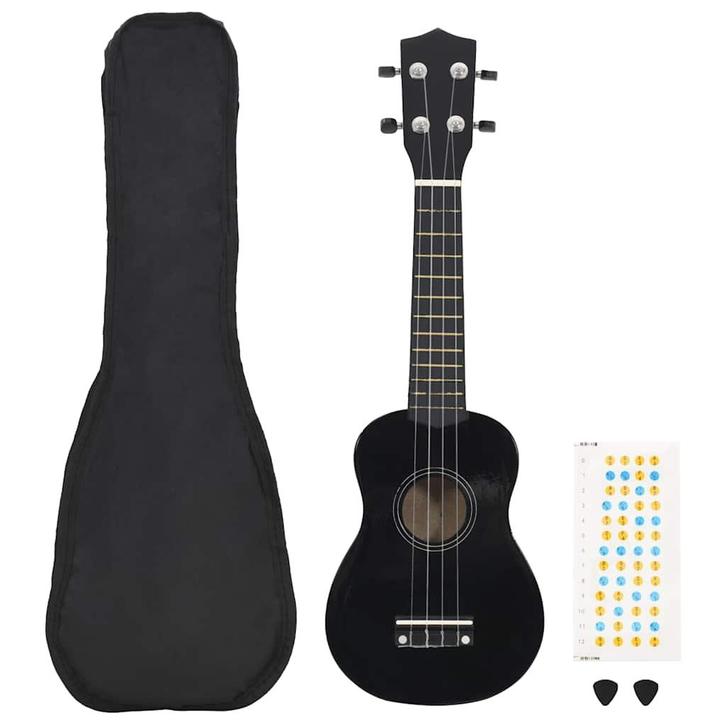 vidaXL Ukuleleset met tas voor kinderen sopraan 23 zwart, Muziek en Instrumenten, Overige Muziek en Instrumenten, Nieuw, Verzenden