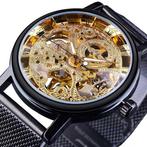 Gouden Kast Luxe Horloge voor Heren - Mesh Bandje, Verzenden, Nieuw, Winner