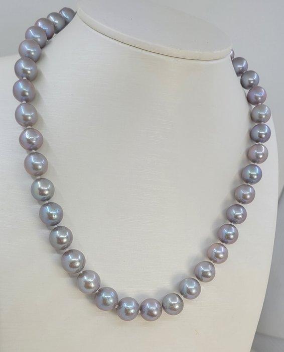 Zonder Minimumprijs - Halsketting 9x12mm grijze Edison, Handtassen en Accessoires, Kettingen