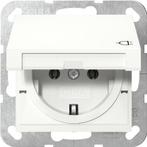 Gira Systeem 55 Schuko Stopcontact Met Scharnierende, Doe-het-zelf en Bouw, Elektriciteit en Kabels, Verzenden, Nieuw