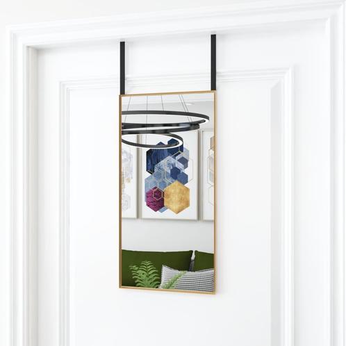 vidaXL Deurspiegel 30x60 cm glas en aluminium goudkleurig, Huis en Inrichting, Woonaccessoires | Spiegels, Nieuw, Verzenden