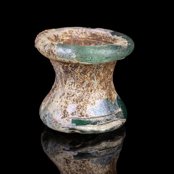 Oud-Romaanse-Egyptische Glazen spoelvormig oliekannetje, Antiek en Kunst, Antiek | Overige Antiek