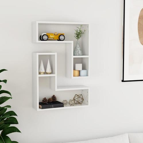 vidaXL Wandschappen 2 st 50x15x50 cm bewerkt hout hoogglans, Huis en Inrichting, Kasten | Wandmeubels, Nieuw, Verzenden