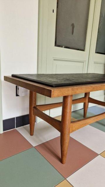 Table basse - Ardoise, Chêne - Table basse du milieu du