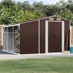 vidaXL Tuinschuur 277x279x179 cm gegalvaniseerd staal bruin, Tuin en Terras, Verzenden, Nieuw