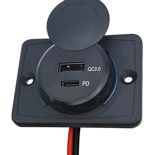 12V USB C Autolader 2 Poorten Opbouw - QC3.0 - QT037-3 - USB, Bricolage & Construction, Électricité & Câbles