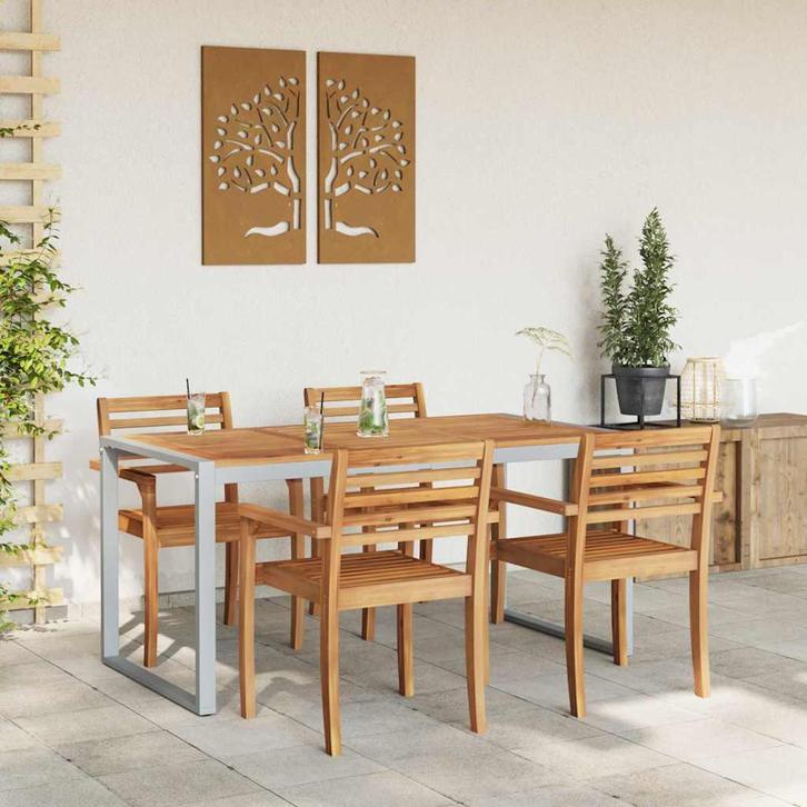 vidaXL Tuin Eettafel Grijs 160 x 80 x 75 cm, Tuin en Terras, Tuintafels, Nieuw, Verzenden