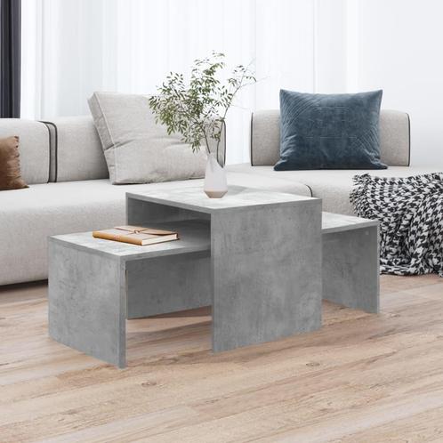 vidaXL Salontafelset 100x48x40 cm bewerkt hout betongrijs, Huis en Inrichting, Tafels | Salontafels, Nieuw, Verzenden
