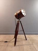 Statief vloerlamp - Hout, Messing - Driepoot - Scheepslamp, Antiek en Kunst
