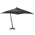 vidaXL Zweefparasol met paal 3x3 m massief vurenhout, Tuin en Terras, Verzenden, Nieuw
