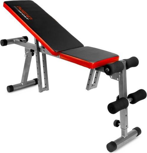 Opklapbare sportbank - volledig instelbaar - rood/zwart -..., Sport en Fitness, Fitnessmaterialen, Nieuw, Ophalen of Verzenden