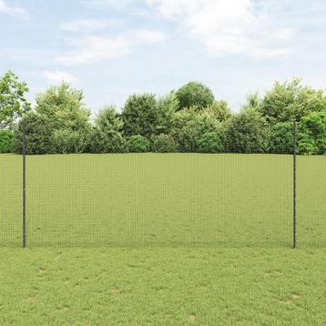 vidaXL Gelaste Draadafsluiting met 10 U-palen Grijs 1.4x10 m, Verzenden