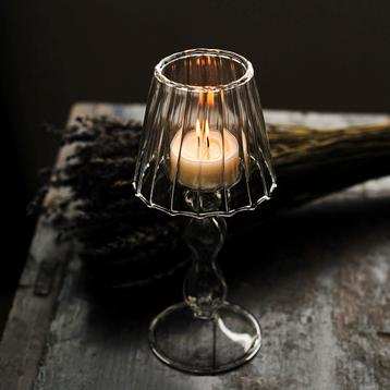Waxinelichthouder Lamp - Glas - Theelichthouder Kandelaar, Verzenden
